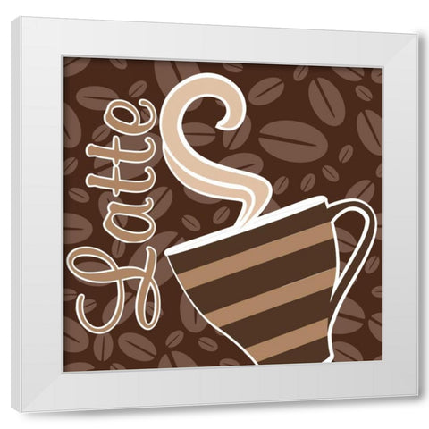 Cafe Au Lait Cocoa Latte VIII White Modern Wood Framed Art Print by ND Art and Design