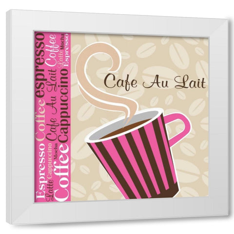 Cafe Au Lait Cocoa Punch I White Modern Wood Framed Art Print by ND Art and Design