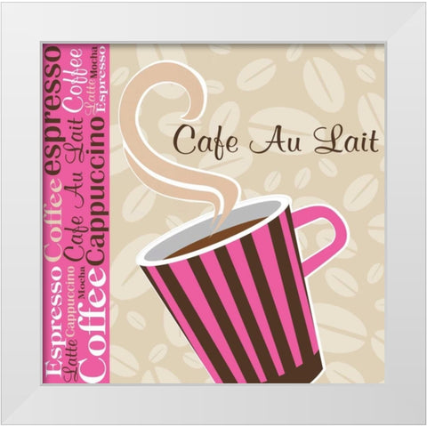 Cafe Au Lait Cocoa Punch I White Modern Wood Framed Art Print by ND Art and Design