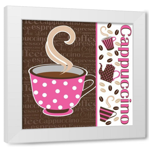 Cafe Au Lait Cocoa Punch V White Modern Wood Framed Art Print by ND Art and Design
