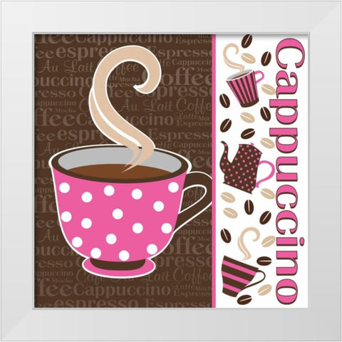 Cafe Au Lait Cocoa Punch V White Modern Wood Framed Art Print by ND Art and Design