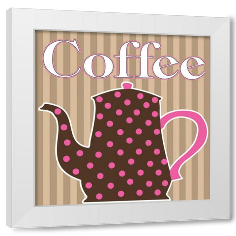 Cafe Au Lait Cocoa Punch VI White Modern Wood Framed Art Print by ND Art and Design