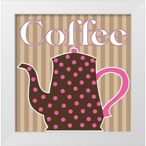 Cafe Au Lait Cocoa Punch VI White Modern Wood Framed Art Print by ND Art and Design