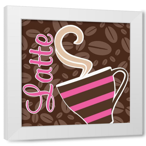 Cafe Au Lait Cocoa Punch IX White Modern Wood Framed Art Print by ND Art and Design