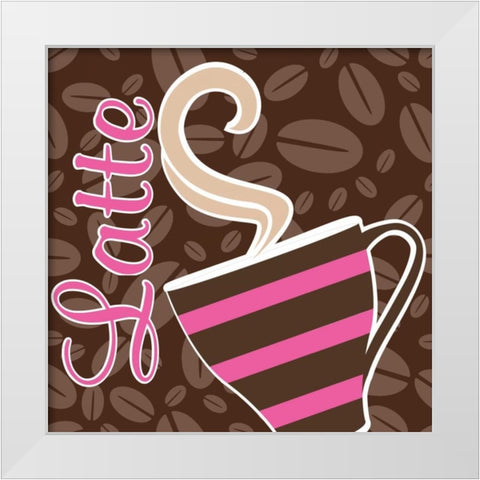 Cafe Au Lait Cocoa Punch IX White Modern Wood Framed Art Print by ND Art and Design