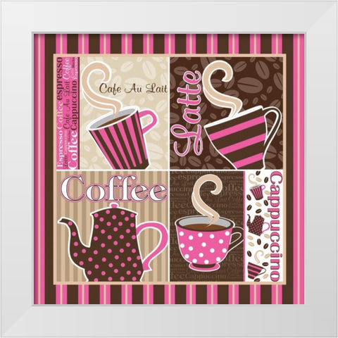 Cafe Au Lait Cocoa Punch XIII White Modern Wood Framed Art Print by ND Art and Design