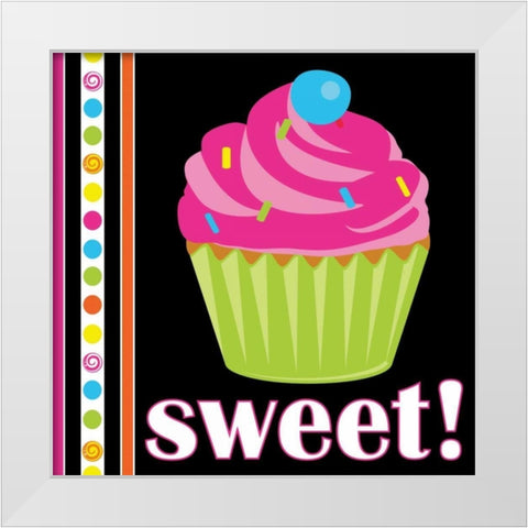 Candy Craze IX White Modern Wood Framed Art Print by ND Art and Design