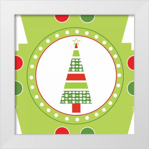 Joyous Holiday III White Modern Wood Framed Art Print by ND Art and Design