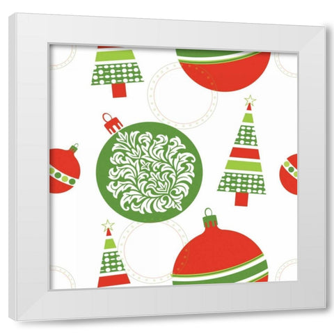 Joyous Holiday IV White Modern Wood Framed Art Print by ND Art and Design