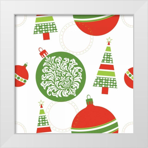 Joyous Holiday IV White Modern Wood Framed Art Print by ND Art and Design