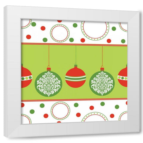 Joyous Holiday V White Modern Wood Framed Art Print by ND Art and Design