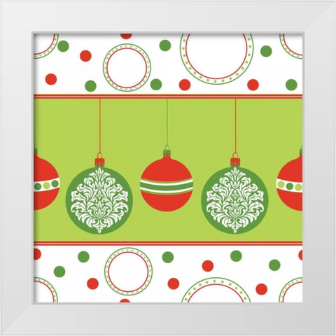 Joyous Holiday V White Modern Wood Framed Art Print by ND Art and Design