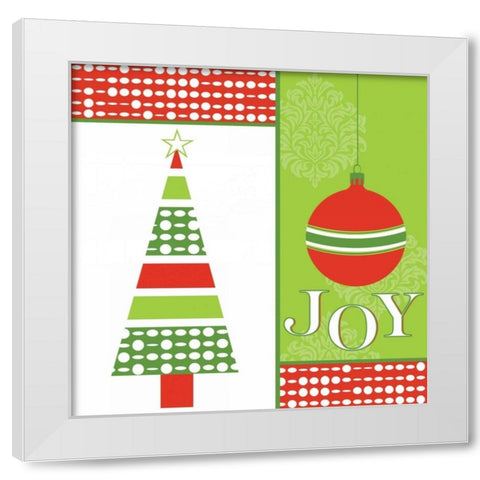 Joyous Holiday XI White Modern Wood Framed Art Print by ND Art and Design