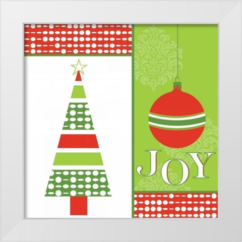 Joyous Holiday XI White Modern Wood Framed Art Print by ND Art and Design