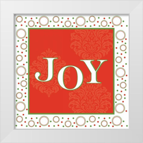Joyous Holiday XII White Modern Wood Framed Art Print by ND Art and Design