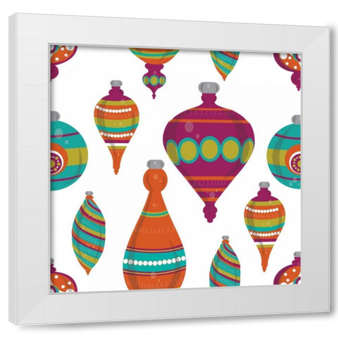 Mod Christmas III White Modern Wood Framed Art Print by ND Art and Design