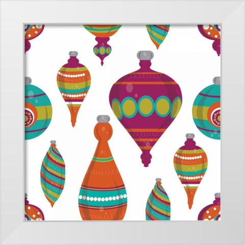 Mod Christmas III White Modern Wood Framed Art Print by ND Art and Design