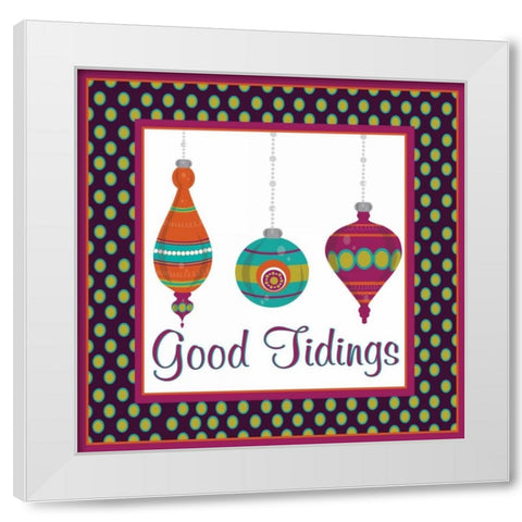 Mod Christmas IX White Modern Wood Framed Art Print by ND Art and Design