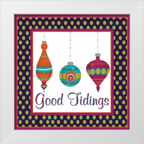 Mod Christmas IX White Modern Wood Framed Art Print by ND Art and Design