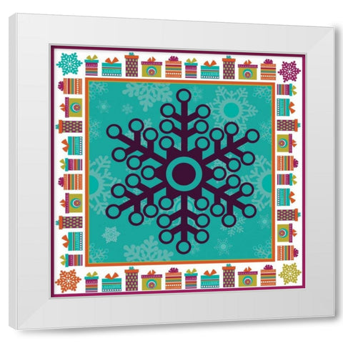 Mod Christmas XII White Modern Wood Framed Art Print by ND Art and Design