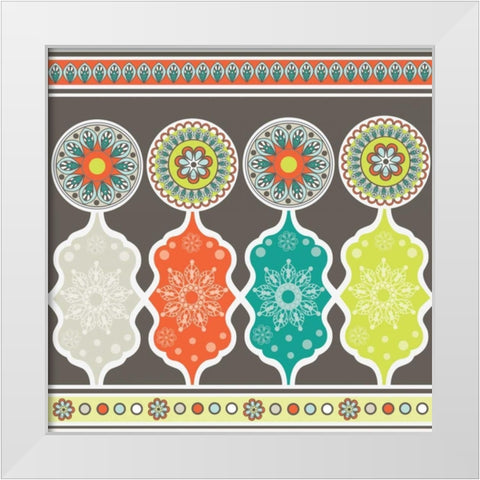 Modern Day Moroccan Fiesta IV White Modern Wood Framed Art Print by ND Art and Design