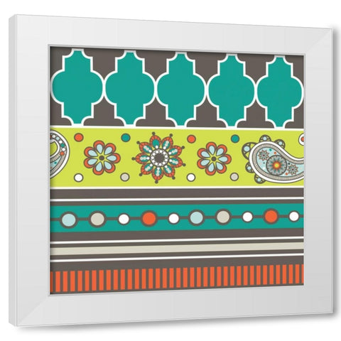 Modern Day Moroccan Fiesta V White Modern Wood Framed Art Print by ND Art and Design
