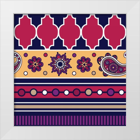 Modern Day Moroccan Gypsy V White Modern Wood Framed Art Print by ND Art and Design