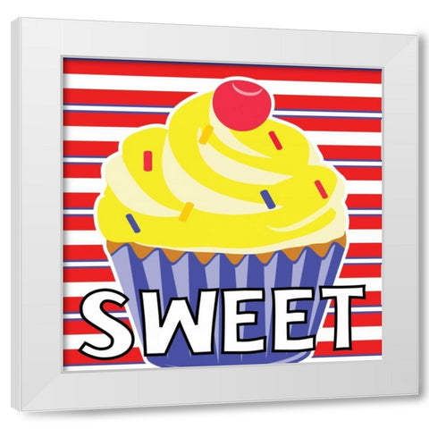 Sweet Shoppe VII White Modern Wood Framed Art Print by ND Art and Design