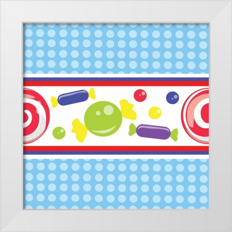 Sweet Shoppe VIII White Modern Wood Framed Art Print by ND Art and Design