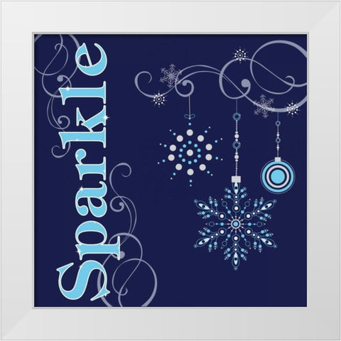 Winter Sparkle I White Modern Wood Framed Art Print by ND Art and Design