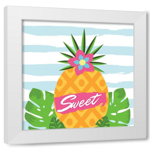 Tropical I White Modern Wood Framed Art Print by ND Art and Design