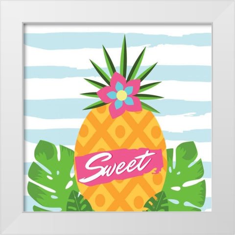 Tropical I White Modern Wood Framed Art Print by ND Art and Design