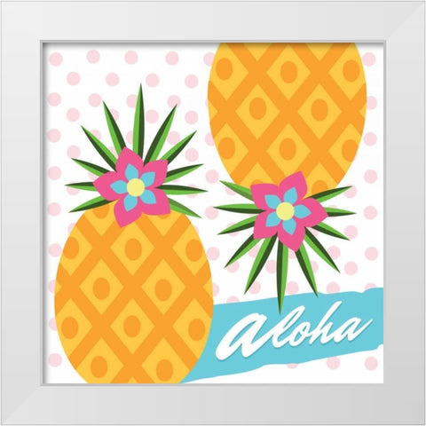 Tropical III White Modern Wood Framed Art Print by ND Art and Design