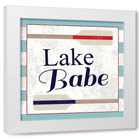 Lake III White Modern Wood Framed Art Print by ND Art and Design