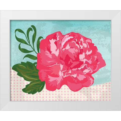 Floral I White Modern Wood Framed Art Print by ND Art and Design