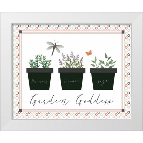 Garden II White Modern Wood Framed Art Print by ND Art and Design