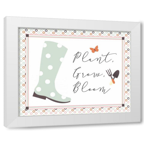 Garden III White Modern Wood Framed Art Print by ND Art and Design