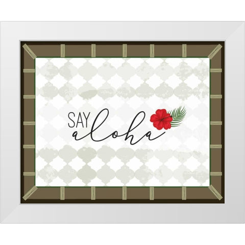 Tropical Leaf I White Modern Wood Framed Art Print by ND Art and Design