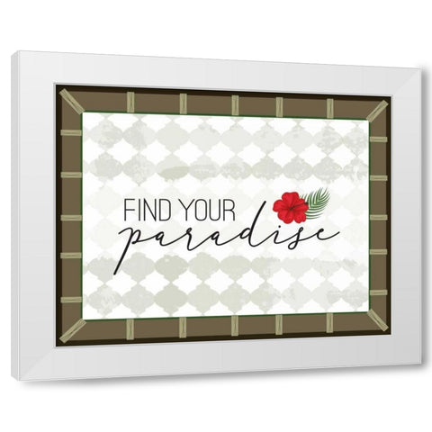 Tropical Leaf II White Modern Wood Framed Art Print by ND Art and Design