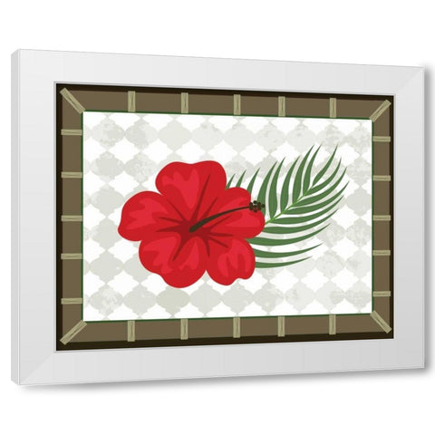 Tropical Leaf III White Modern Wood Framed Art Print by ND Art and Design