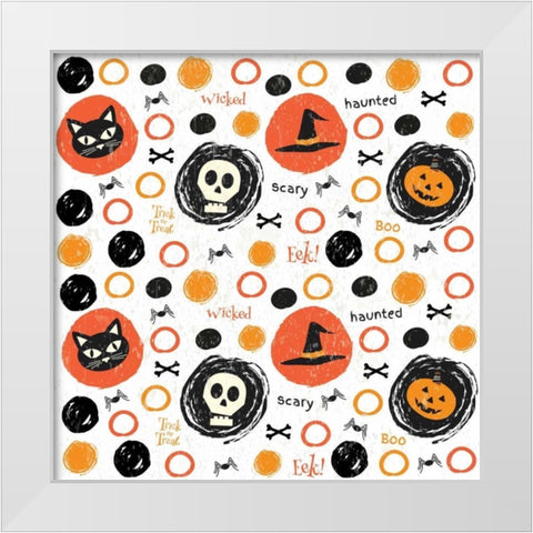 Hallows Eve IV White Modern Wood Framed Art Print by ND Art and Design