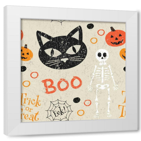 Hallows Eve VI White Modern Wood Framed Art Print by ND Art and Design