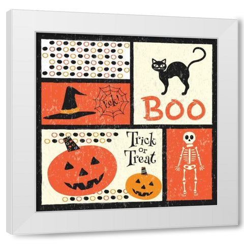 Hallows Eve VII White Modern Wood Framed Art Print by ND Art and Design