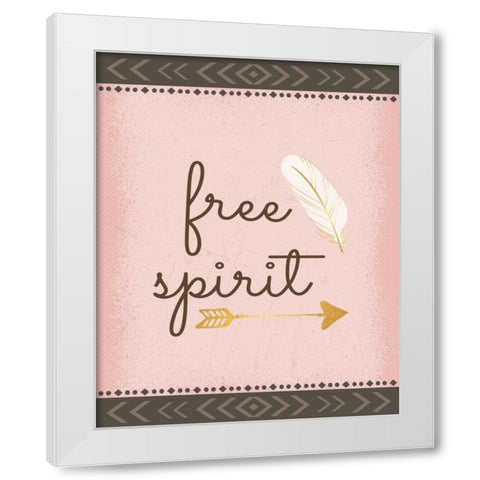 Free Spirit White Modern Wood Framed Art Print by ND Art and Design