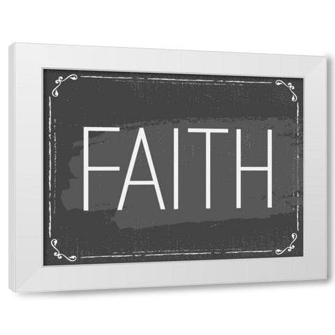 Faith White Modern Wood Framed Art Print by ND Art and Design