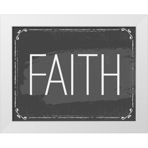 Faith White Modern Wood Framed Art Print by ND Art and Design
