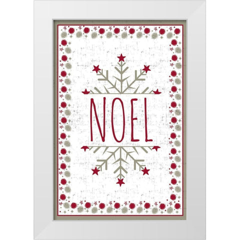 Noel White Modern Wood Framed Art Print by ND Art and Design
