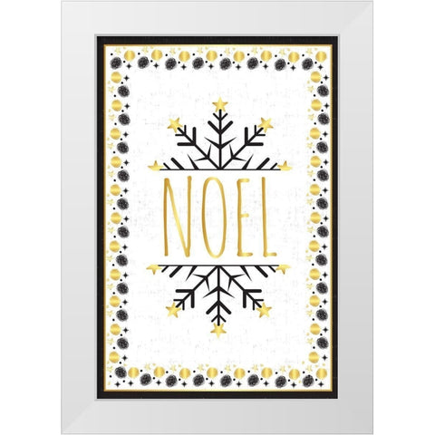Noel White Modern Wood Framed Art Print by ND Art and Design