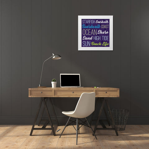 Cape Cod Typography White Modern Wood Framed Art Print by ND Art and Design