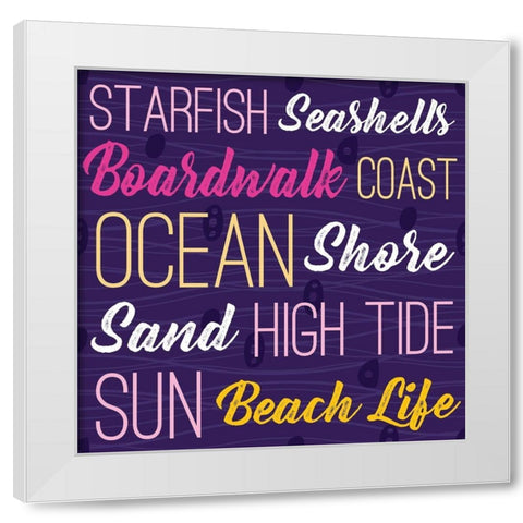 Cape Cod Typography White Modern Wood Framed Art Print by ND Art and Design